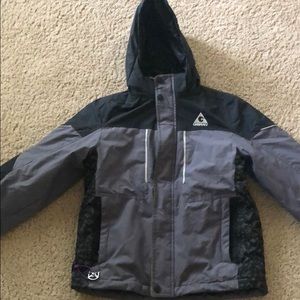 Warm hooded winter jacket
